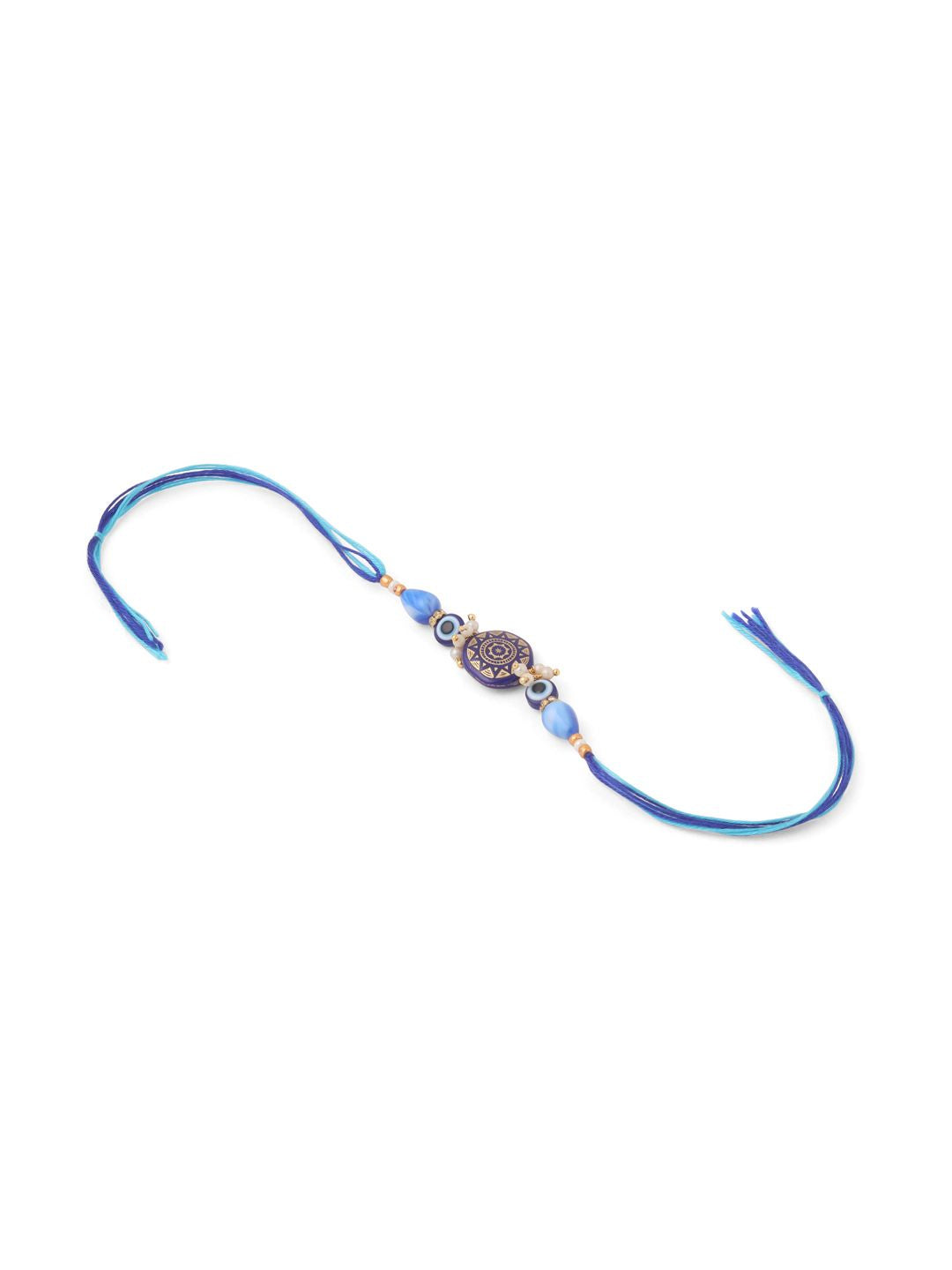 Set Mata Jahat NVR 2 Manik Tiruan Biru Bhaiya Bhabhi Rakhi dengan Roli Chawal