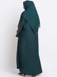 KLOTTHE Women Green Embellished Burqas With Scarves