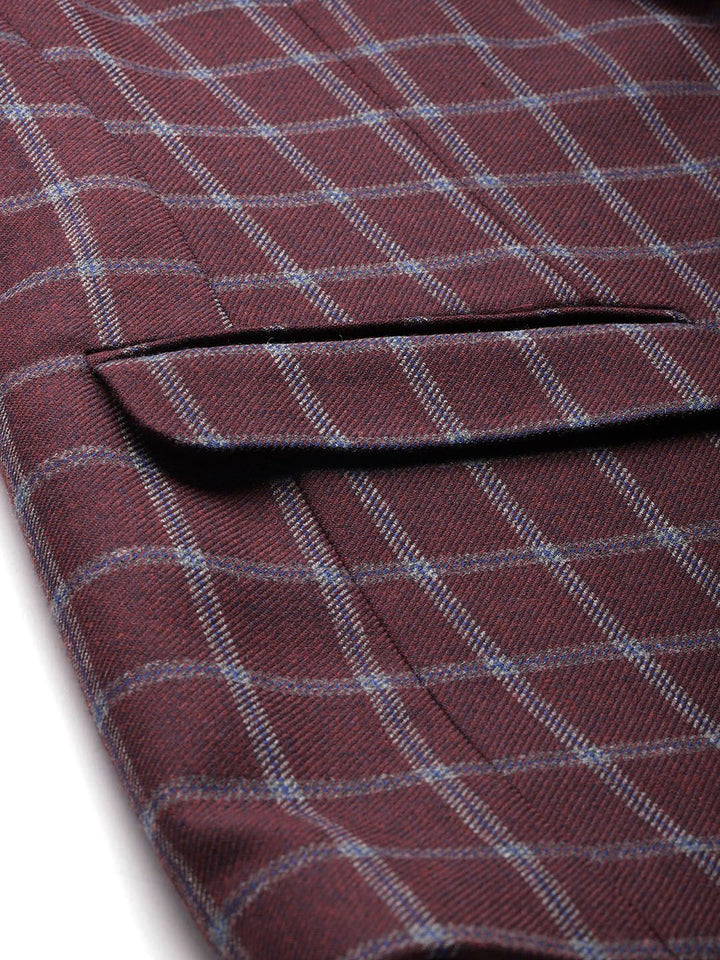 Park Avenue Checked Single-Breasted Semiformal Blazer