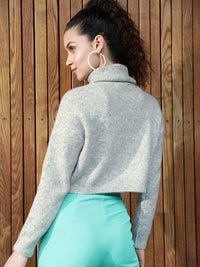 STREET 9 Women Grey Crop Pullover