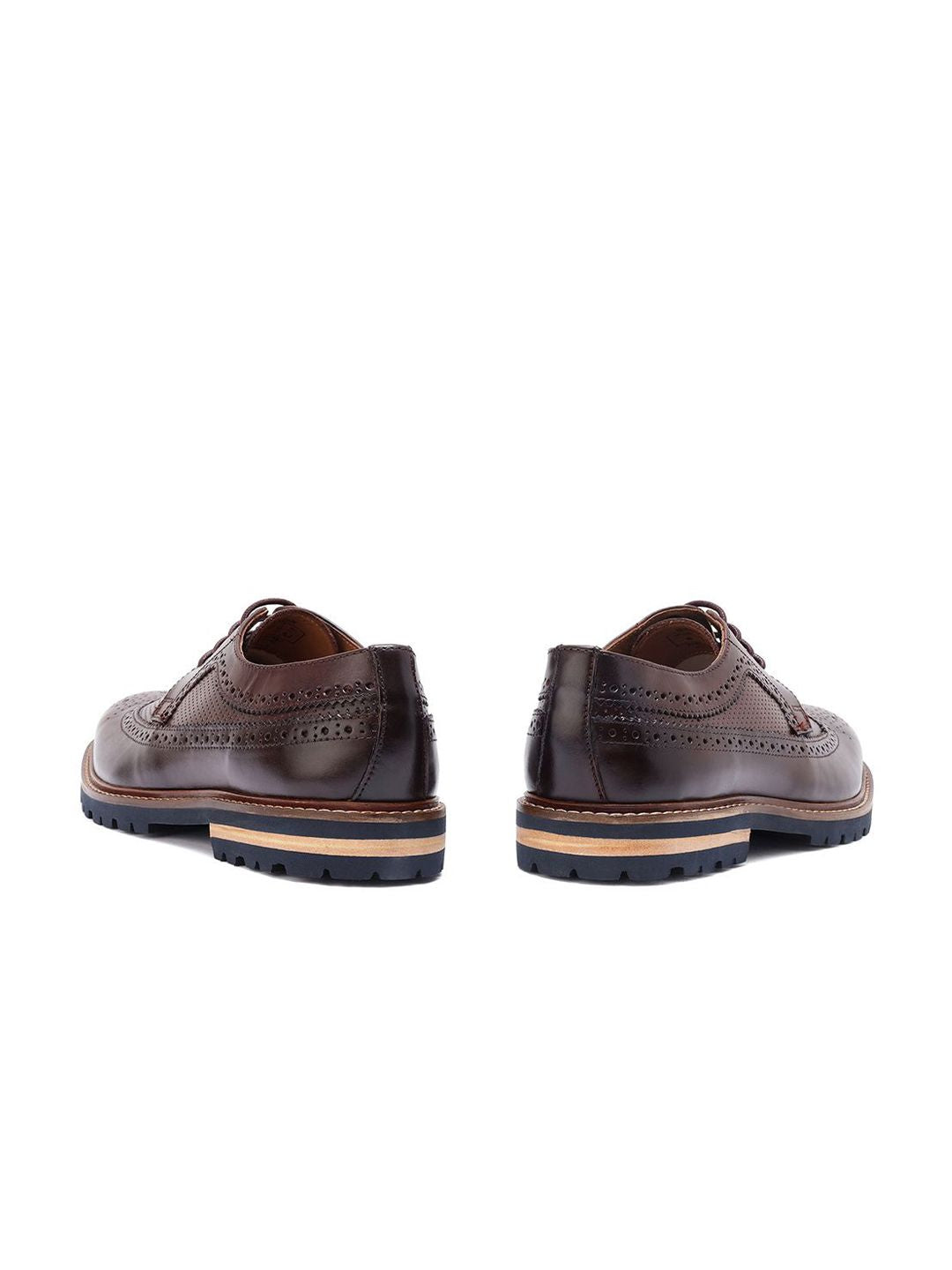RARE RABBIT Men Textured Leather Formal Brogues