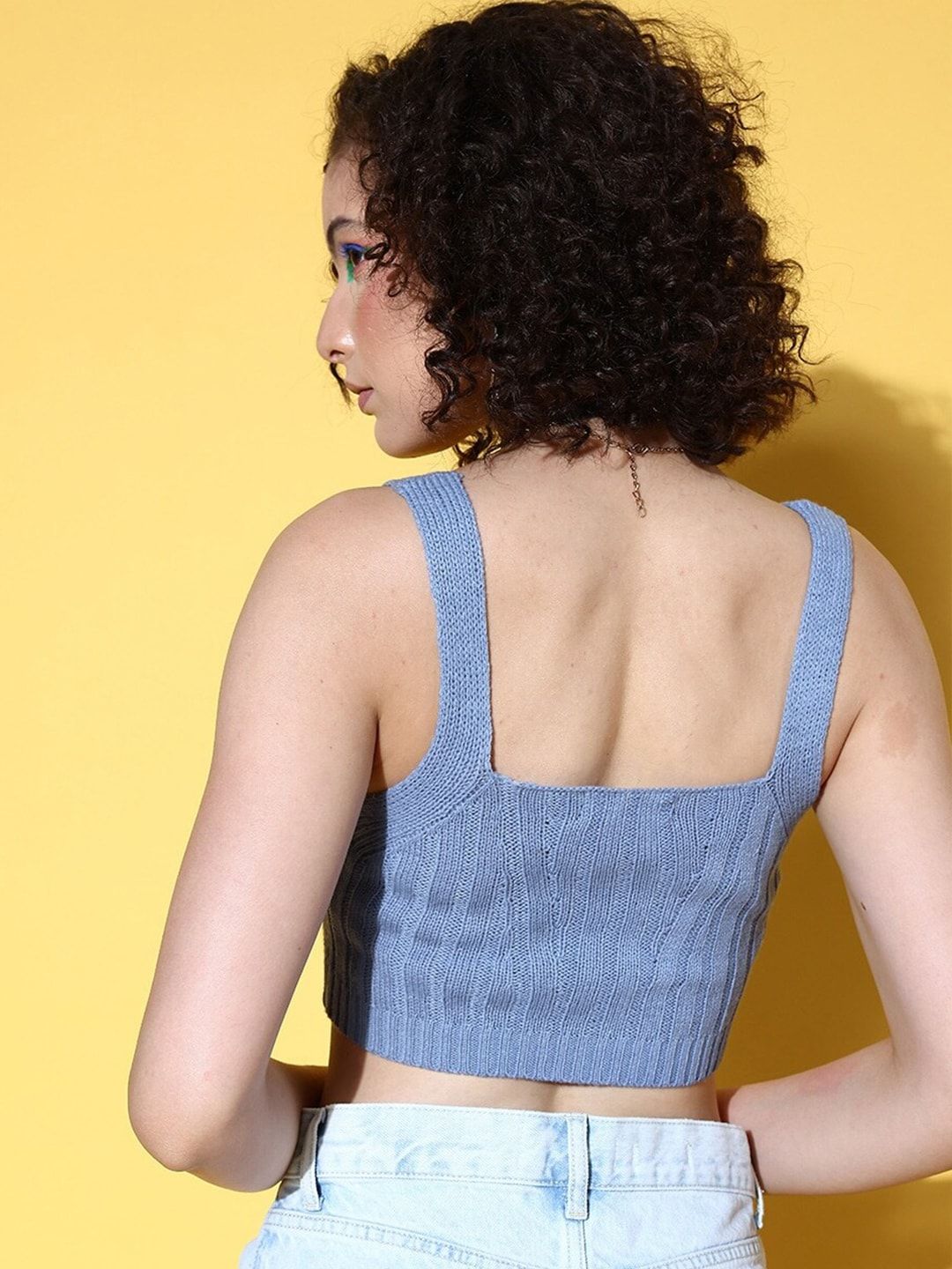 SASSAFRAS Women Blue Crop Top