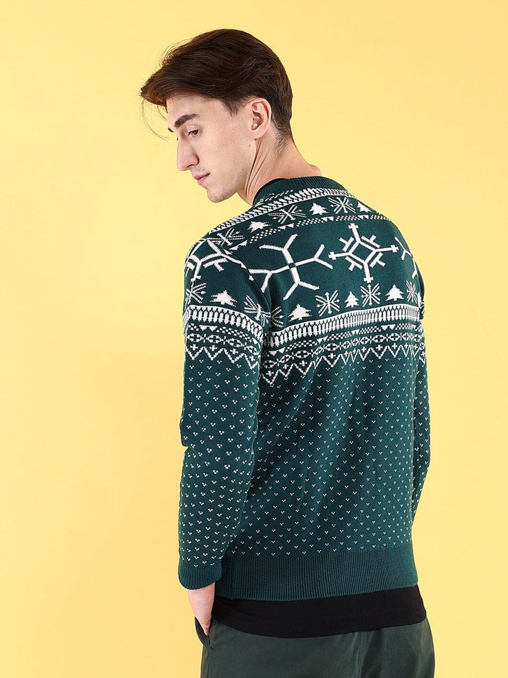 The Indian Garage Co Geometric Self Designed Acrylic Pullover