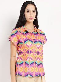 Rareism Women Shirt Collar Ragular Top
