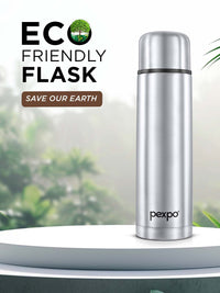 Pexpo Flamingo Silver-Toned ISI Certified Thermosteel Hot Flask Water Bottle 1000ml
