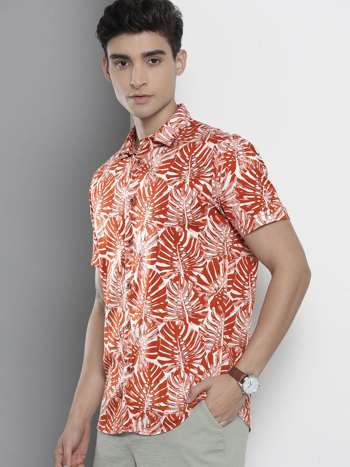 The Indian Garage Co Men Regular Fit Tropical Printed Cotton Resortwear Shirt