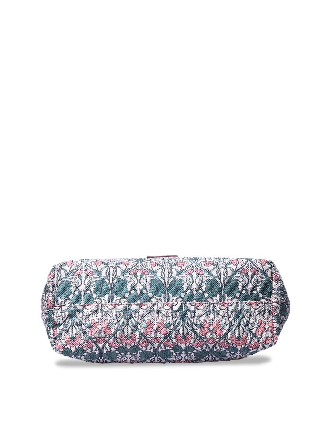 ZOUK Ethnic Printed Shopper Jute Tote Bag