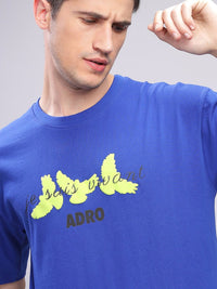 ADRO Men Typography Printed Applique T-shirt