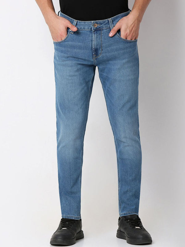 Spykar Men Slim Fit Cahaya Pudar Seluar Jeans