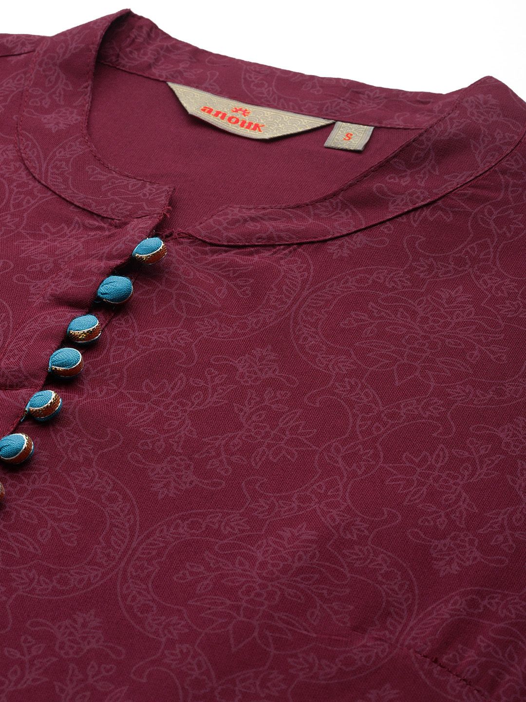 Anouk Printed Gotta Patti Anarkali Kurta with Trousers & Dupatta