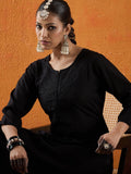 Indo Era Floral Embroidered Thread Work Straight Kurta