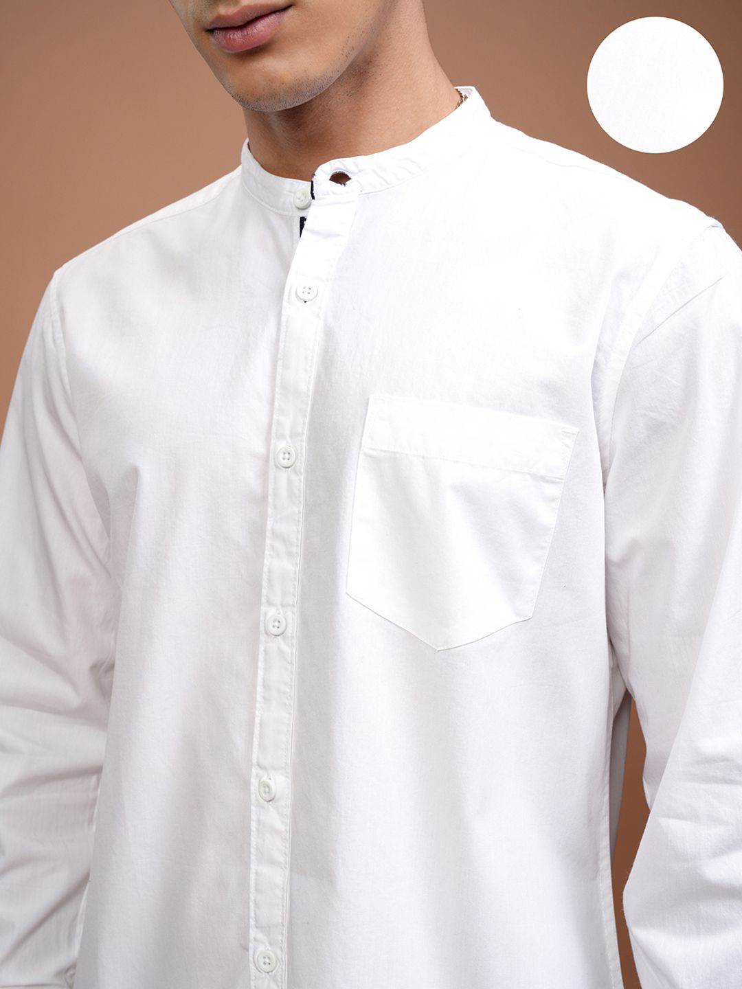 HIGHLANDER Men White Slim Fit Casual Shirt