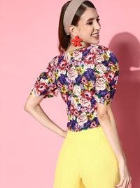 Berrylush Multi-coloured Floral Vacay Attire
