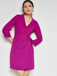 AND Wrap Shirt Collar Dress