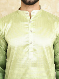 SOJANYA Striped Regular Sequined Jacquard Kurta With Churidar