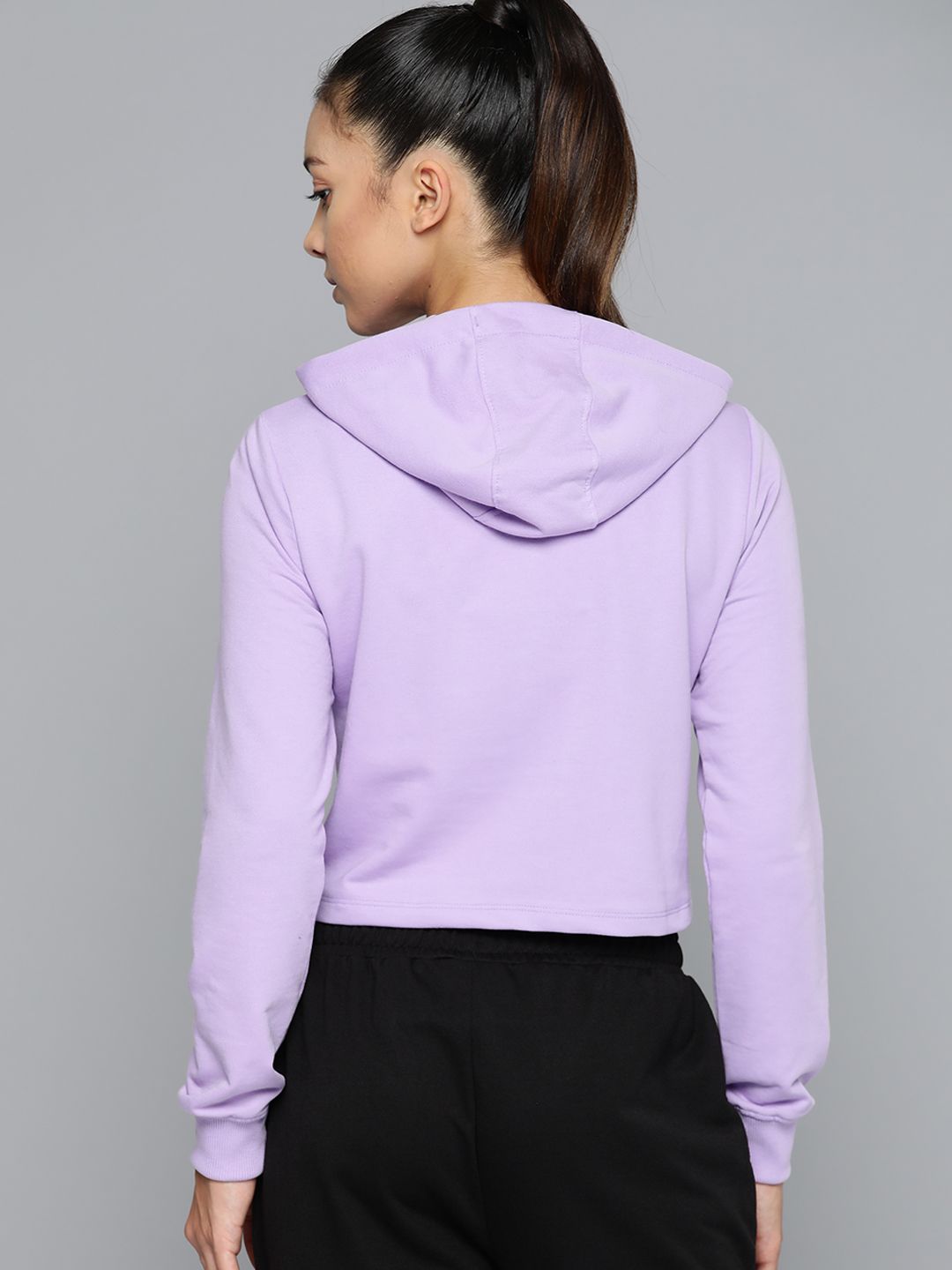 HRX by Hrithik Roshan Printed Hooded Cropped Lifestyle Sweatshirt