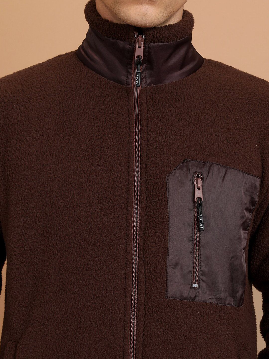 HIGHLANDER Mock Collar Front-Open Sweatshirt