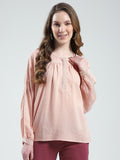 Monte Carlo Gathers & Thread Work Detail Regular Top