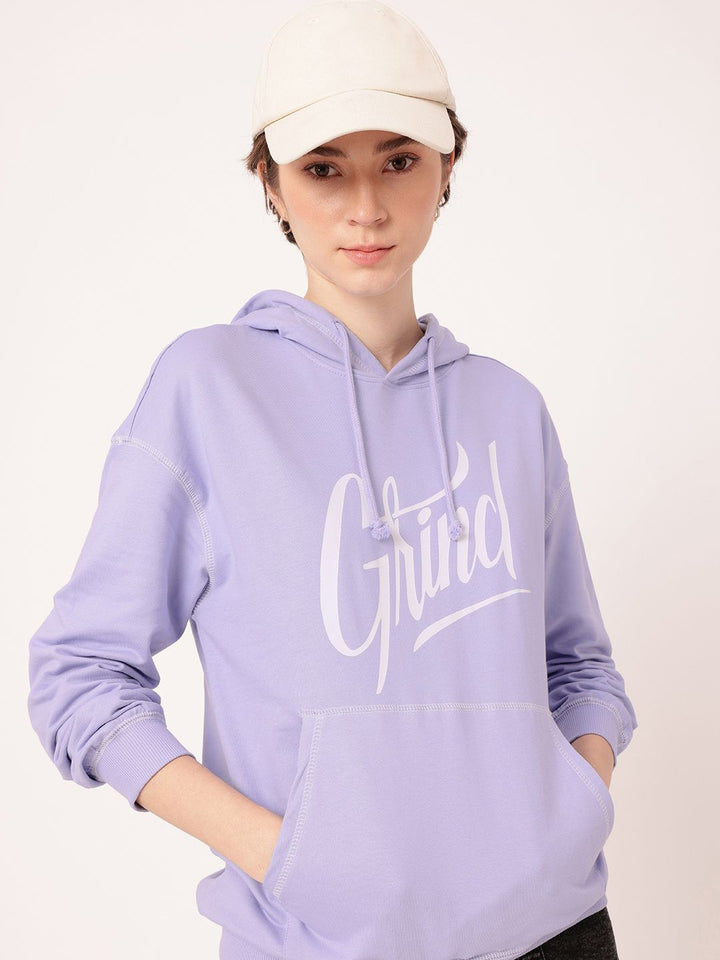 DressBerry Printed Hooded Cotton Terry Relaxed Fit Sweatshirt