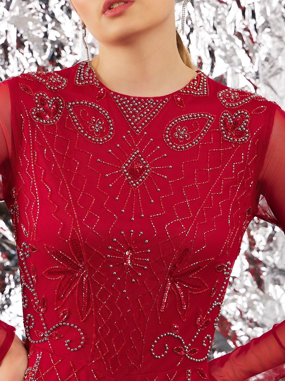 STREET 9 Long Sleeves Embellished Playsuit
