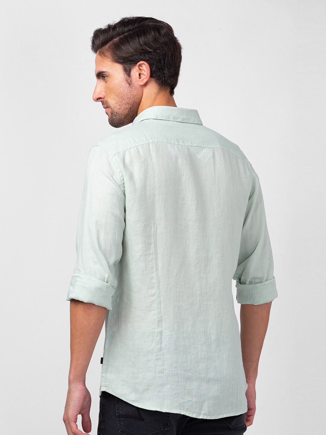 SPYKAR Men Slim Fit Casual Linen Shirt