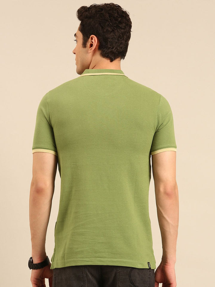 Being Human Striped Pure Cotton Polo Collar T-shirt
