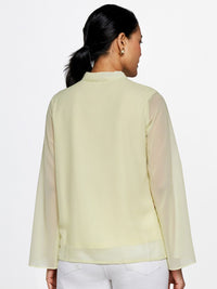AND Floral Printed Tie-Up Neck Flared Sleeves Top