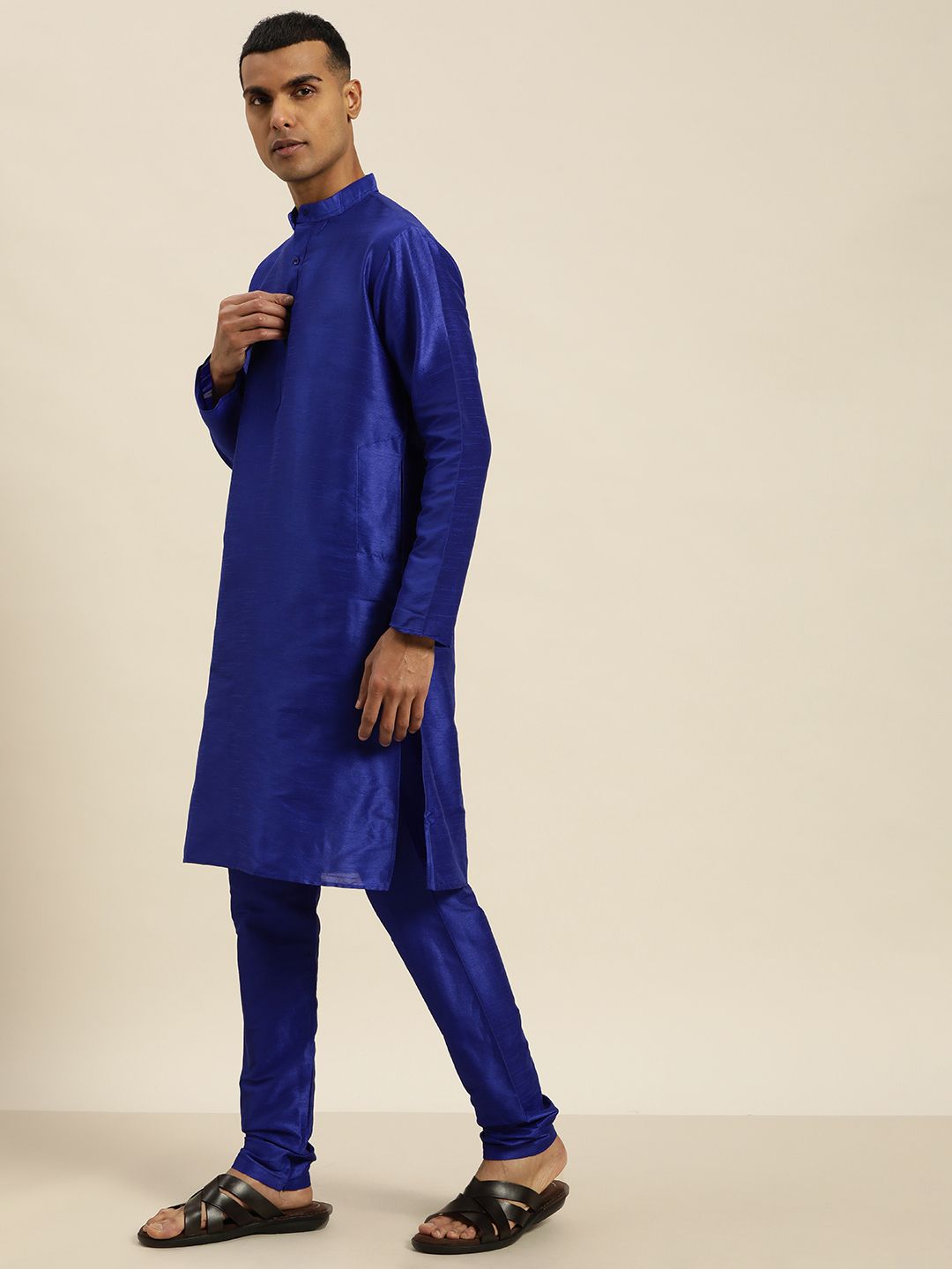 SOJANYA Blue & Green Kurta with Churidar