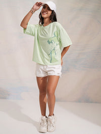 Tokyo Talkies Tinkerbell Women Graphic Printed Overized Tshirt