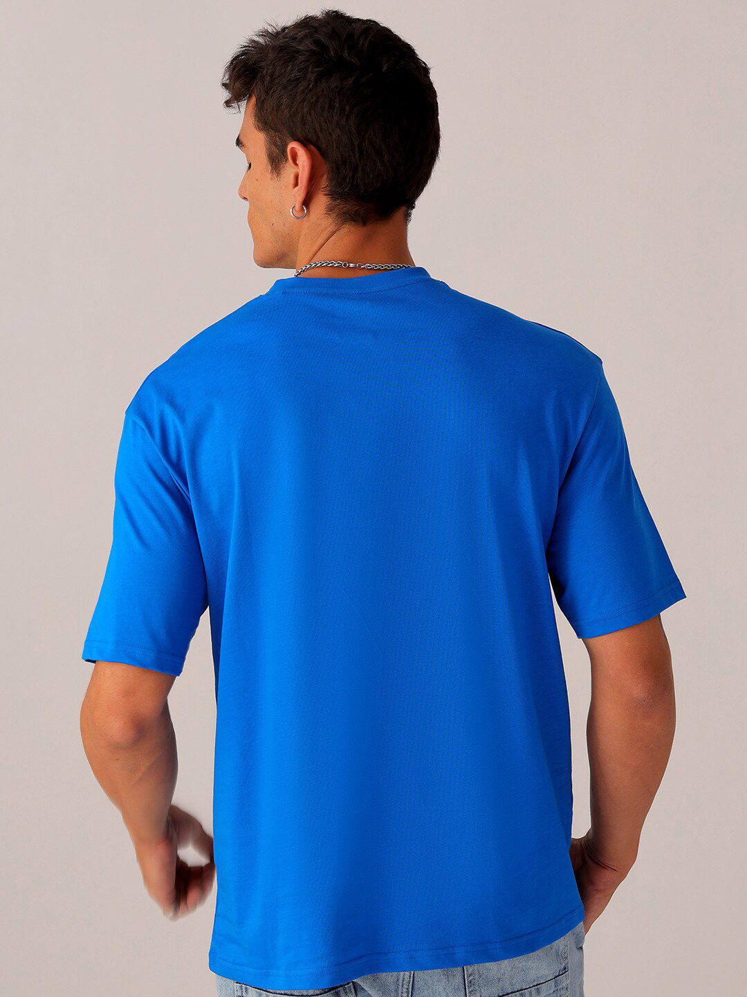 The Indian Garage Co Men Typography Printed Boxy Oversized Pure Cotton T-shirt