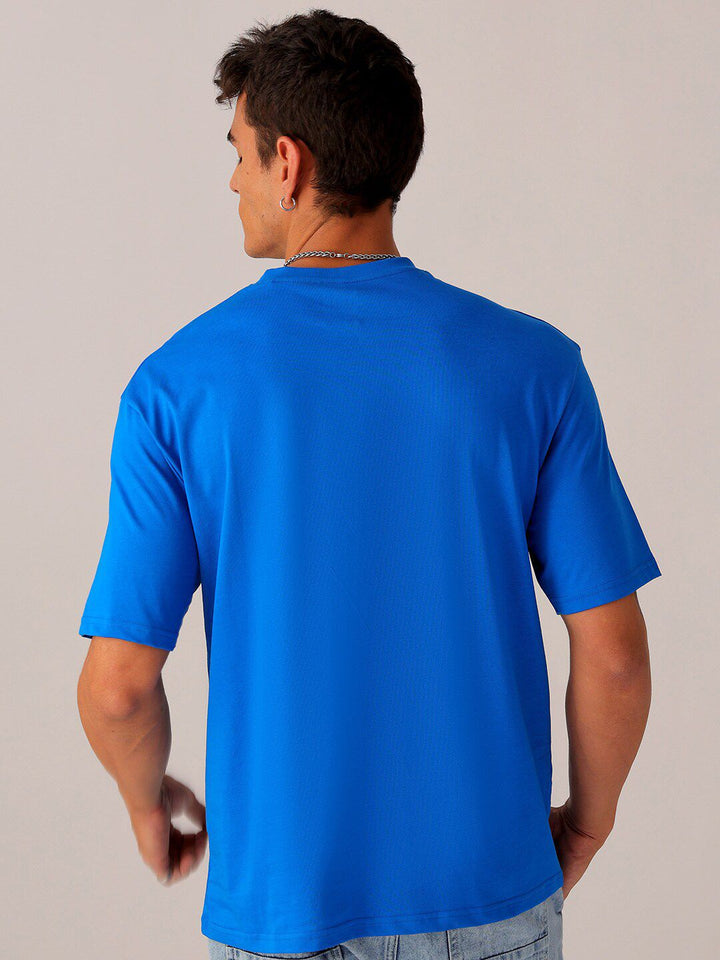 The Indian Garage Co Men Typography Printed Boxy Oversized Pure Cotton T-shirt