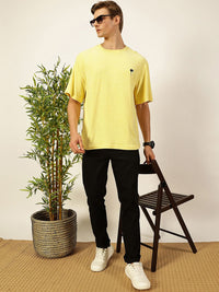 Thomas Scott Men's Solid Round Neck Oversized Casual T-shirt