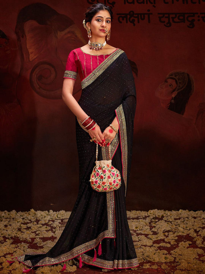Saree mall Embellished Beads and Stones Sarees