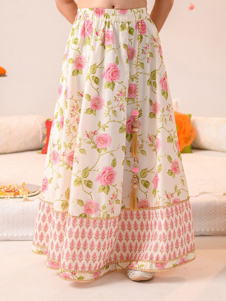 pspeaches Girls Printed Ready to Wear Lehenga & Blouse With Dupatta