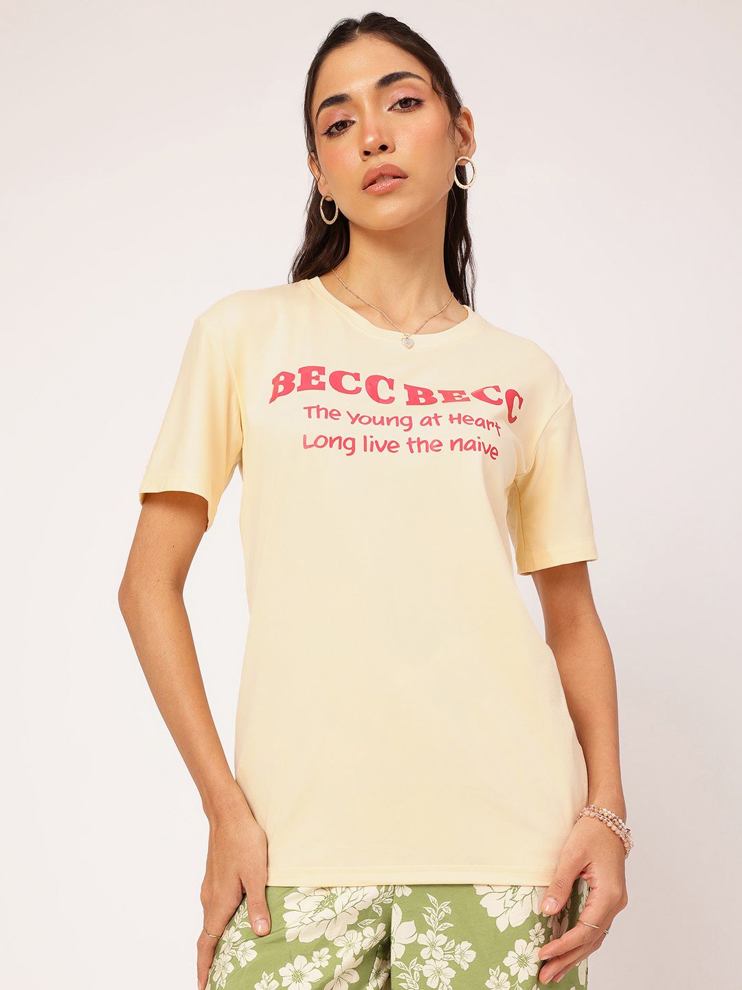 DressBerry Typography Printed Round Neck T-shirt