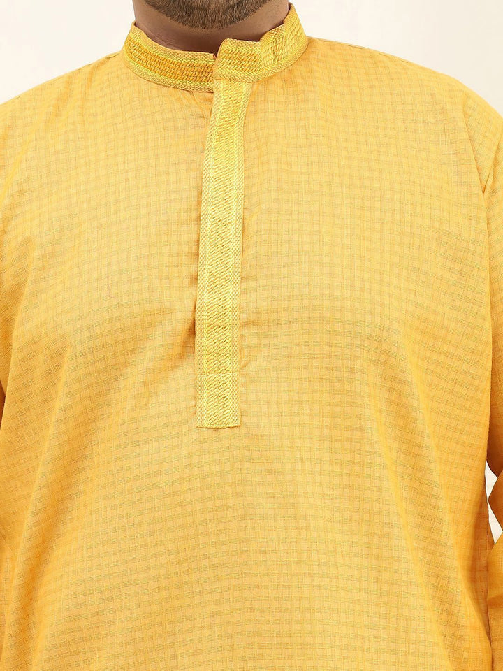 SOJANYA PLUS Checked Woven Design Pure Cotton Straight Kurta With Pyjama