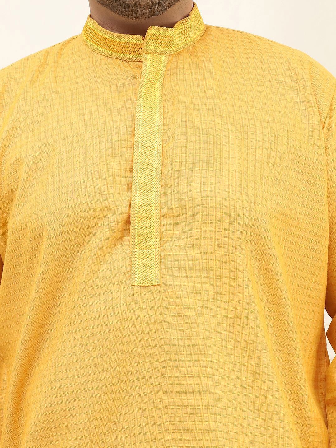 SOJANYA PLUS Checked Woven Design Pure Cotton Straight Kurta With Pyjama