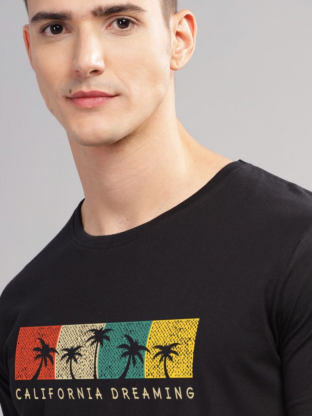 ADRO Typography Printed Round Neck Pure Cotton T-shirt