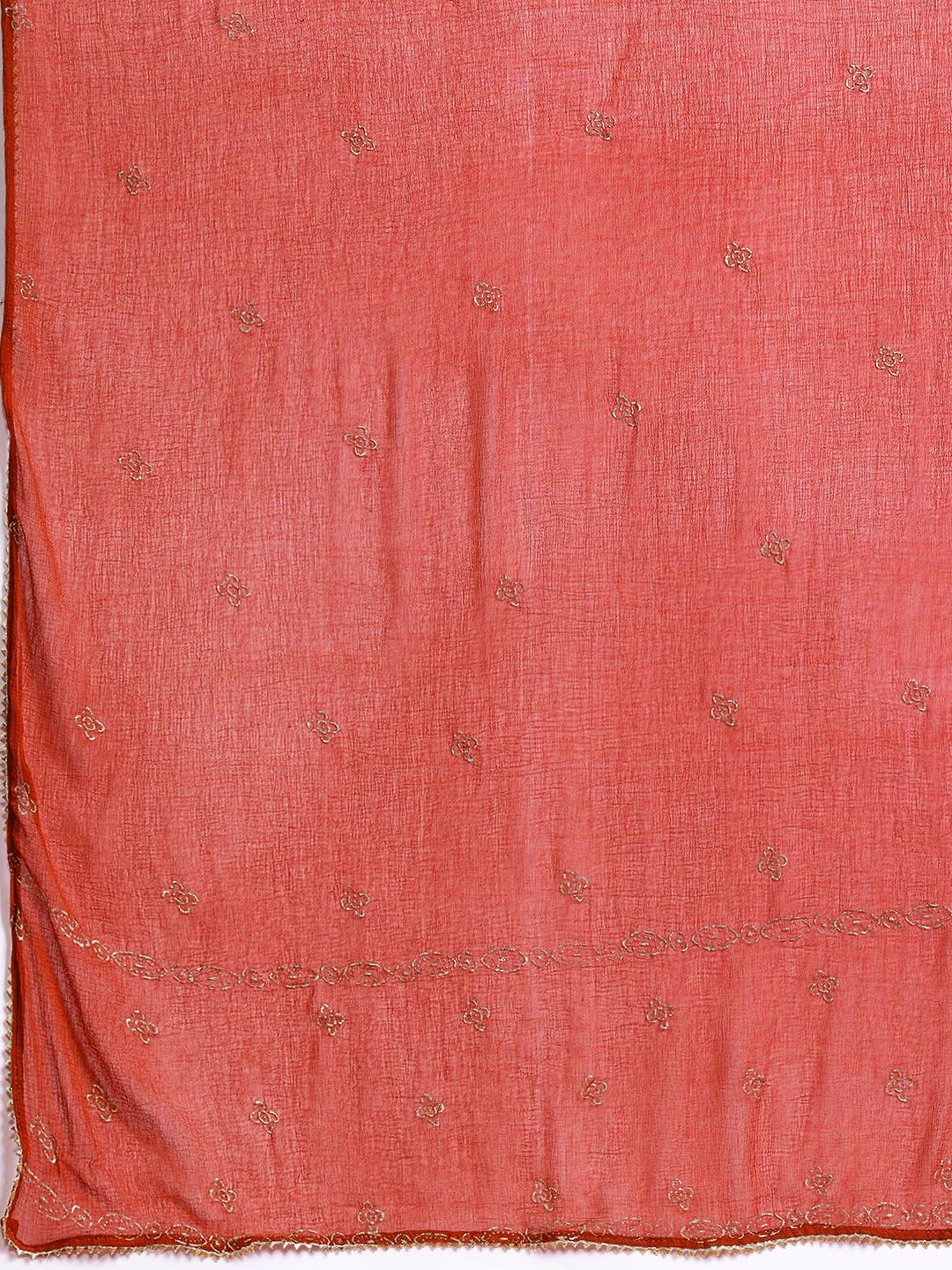 Anouk Women Ethnic Motifs Printed Pleated Kurta with Trousers & Dupatta