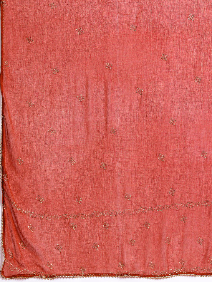 Anouk Women Ethnic Motifs Printed Pleated Kurta with Trousers & Dupatta