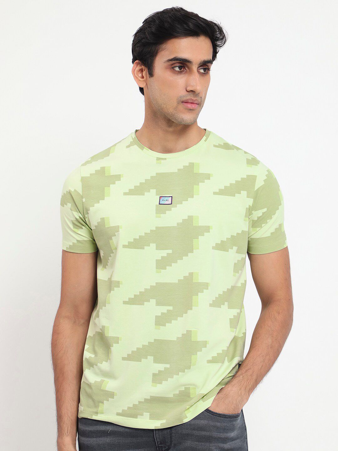 RARE RABBIT Men Rings-4 Slim Fit Solid Polo Collar T-Shirt