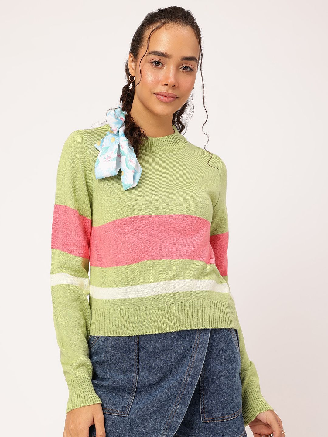 DressBerry Acrylic Striped Pullover