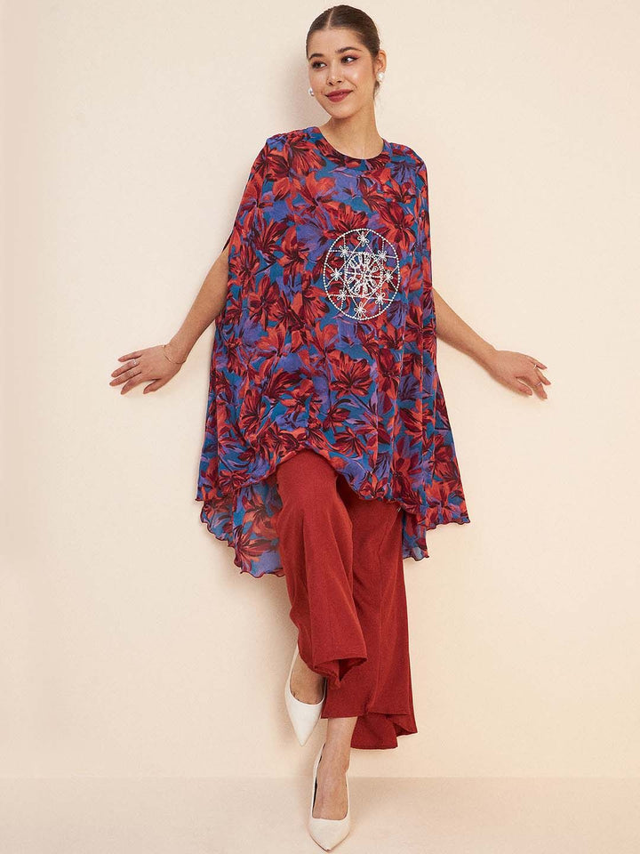 Antheaa Floral Printed Tunic & Trouser Co-Ords