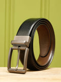 Teakwood Leathers Men Textured Leather Reversible Formal Belt