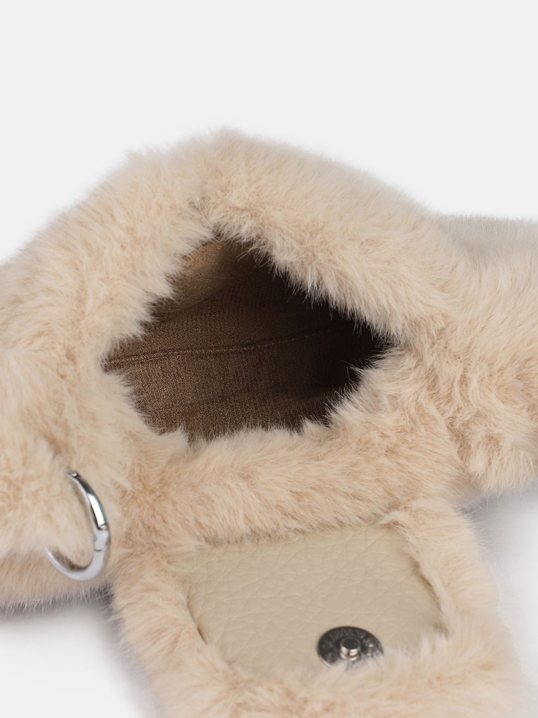 DressBerry Structured Shoulder Bag With Fur