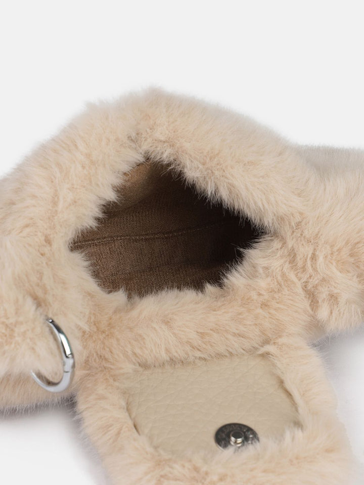 DressBerry Structured Shoulder Bag With Fur