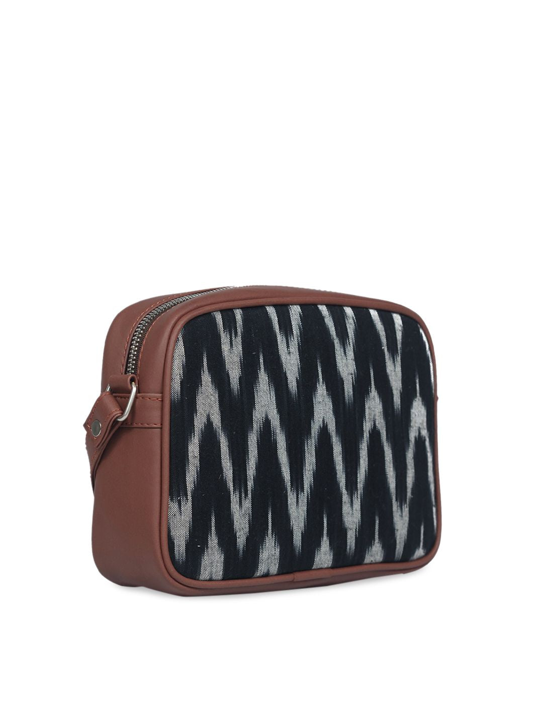 ZOUK Black Ikat Printed Sling Bag