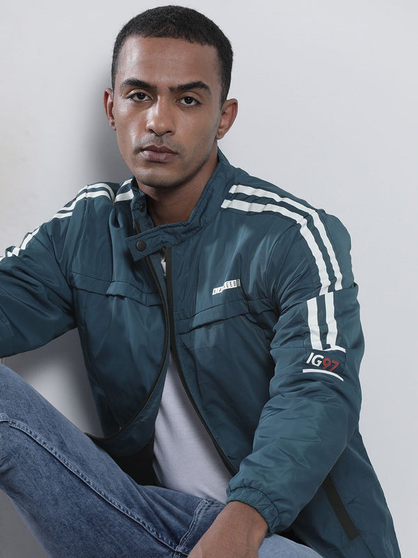 The Indian Garage Co Men Zip-Front Slim Fit Biker Jacket