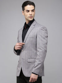 Park Avenue Super Slim Fit Checked Single Breasted Blazer