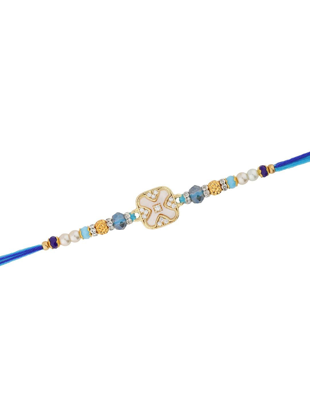 Rakhi Benang Manik Voylla Elegant Dengan Roli Chawal